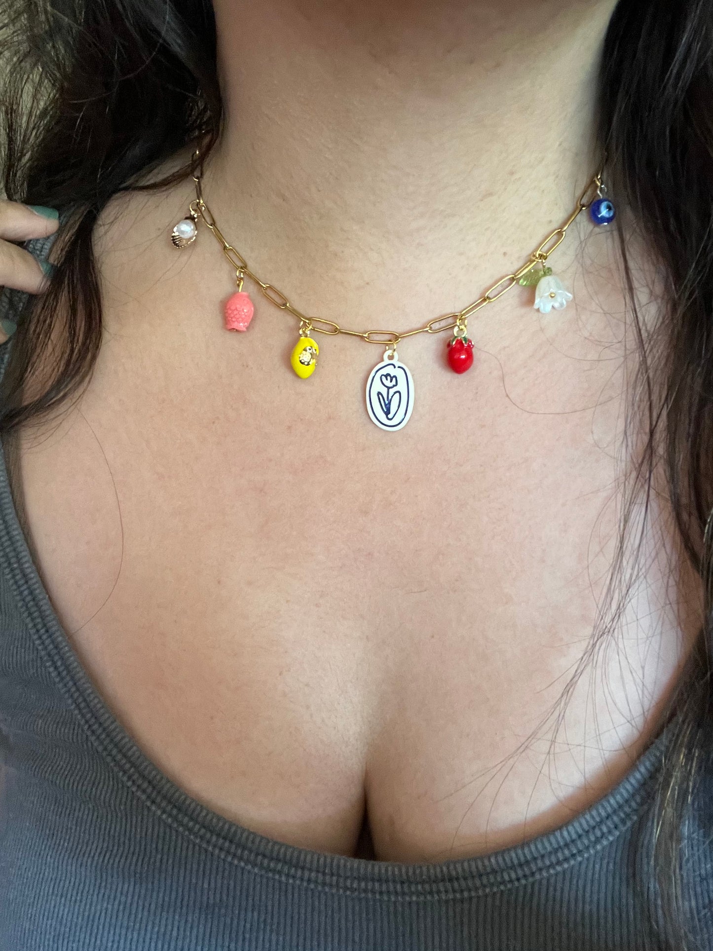 Custom Gold Charm necklace