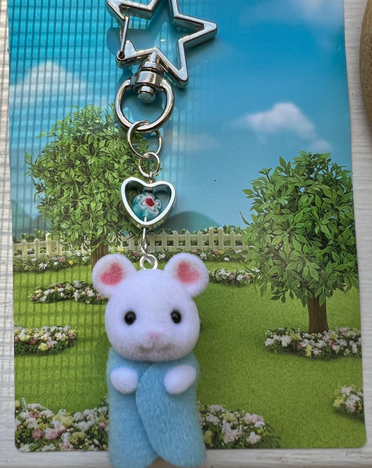 Baby mouse Calico Critter keychain