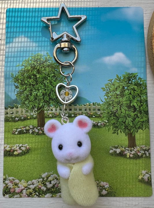 Baby mouse Calico Critter keychain