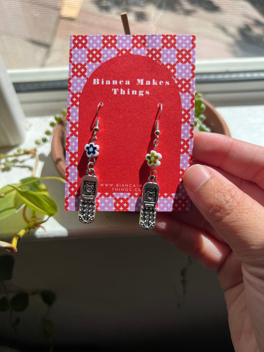 Flip phone earrings