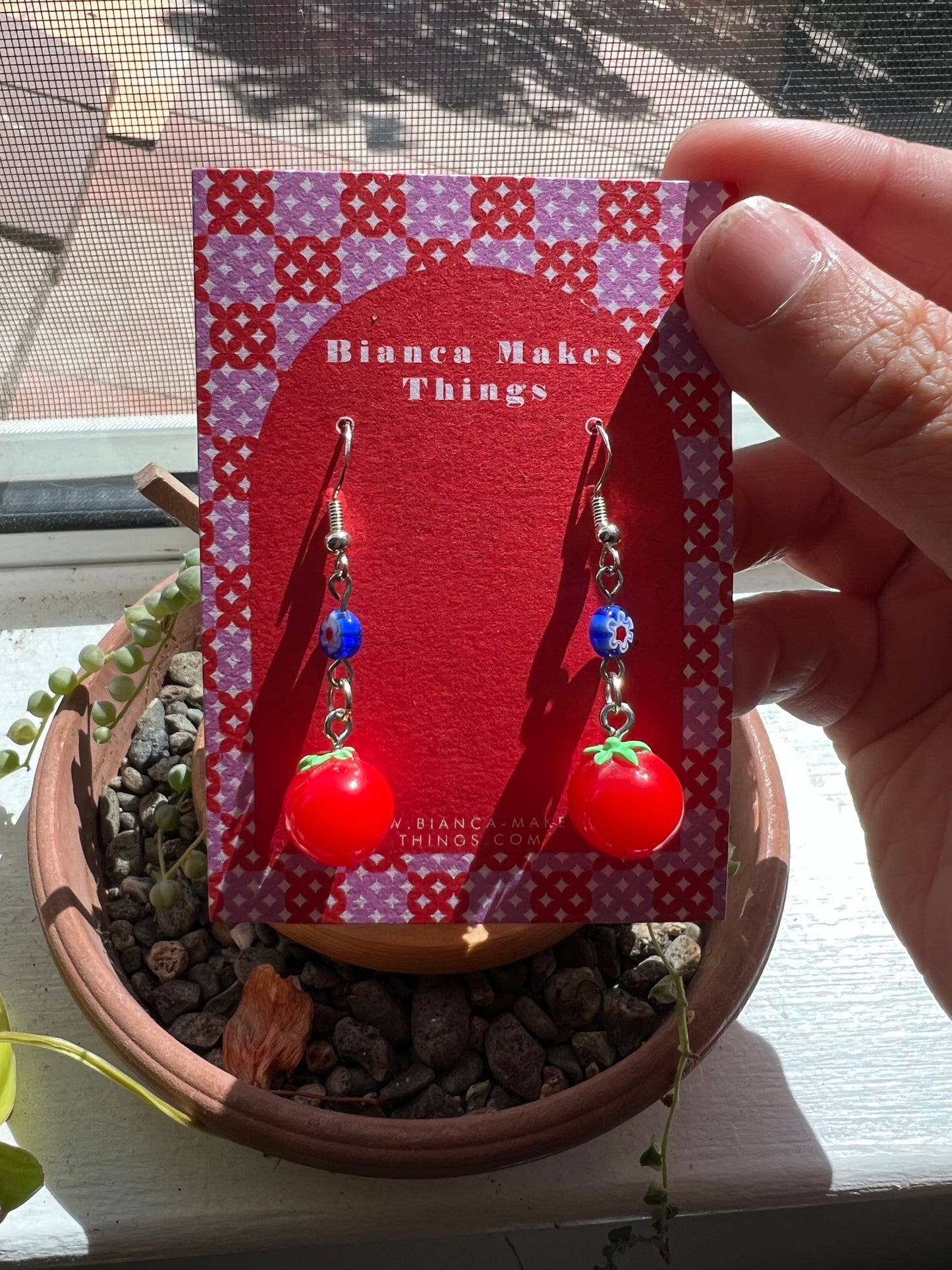 Pomodoro earrings 🍅💙