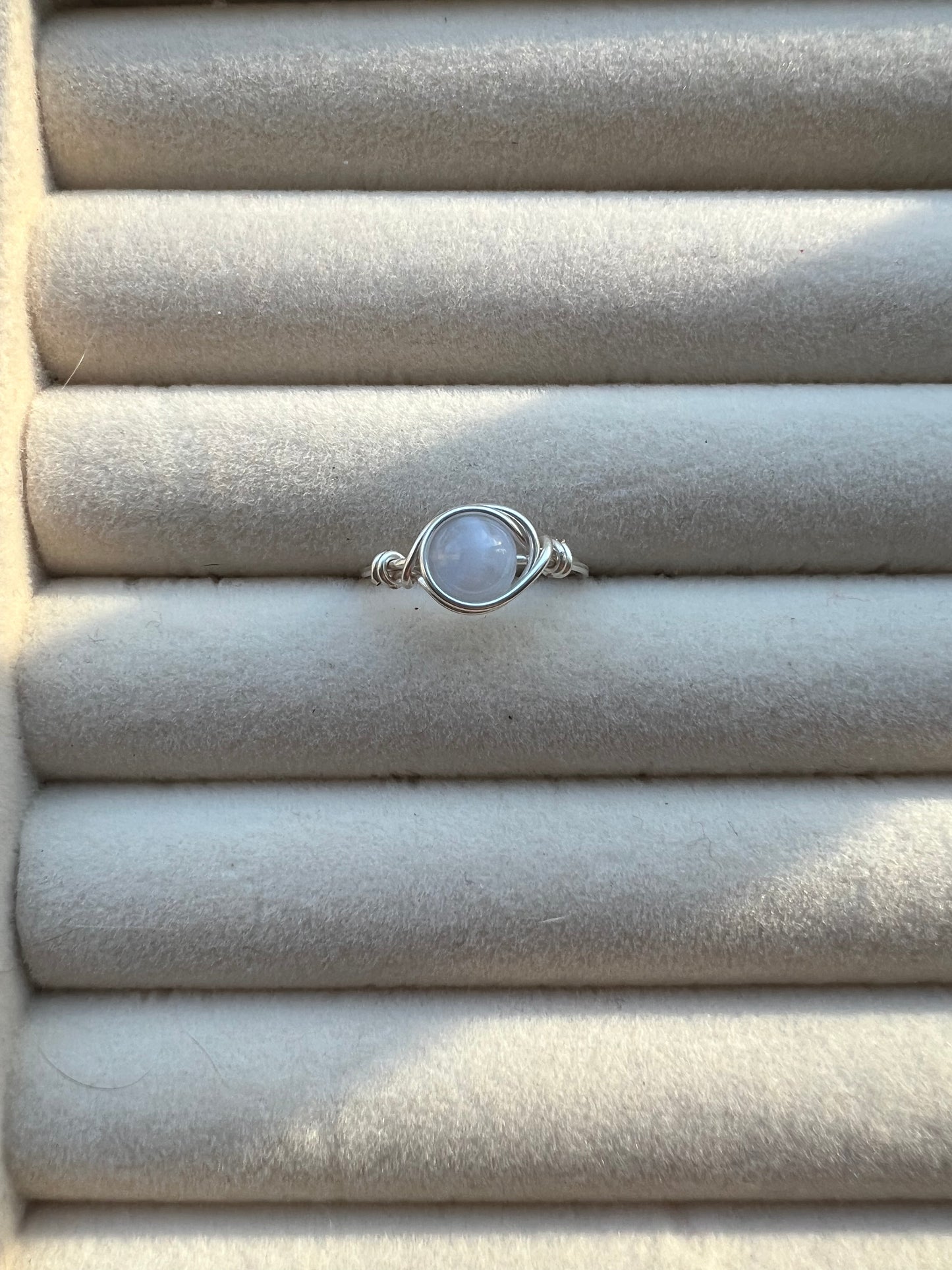 Blue lace agate ring