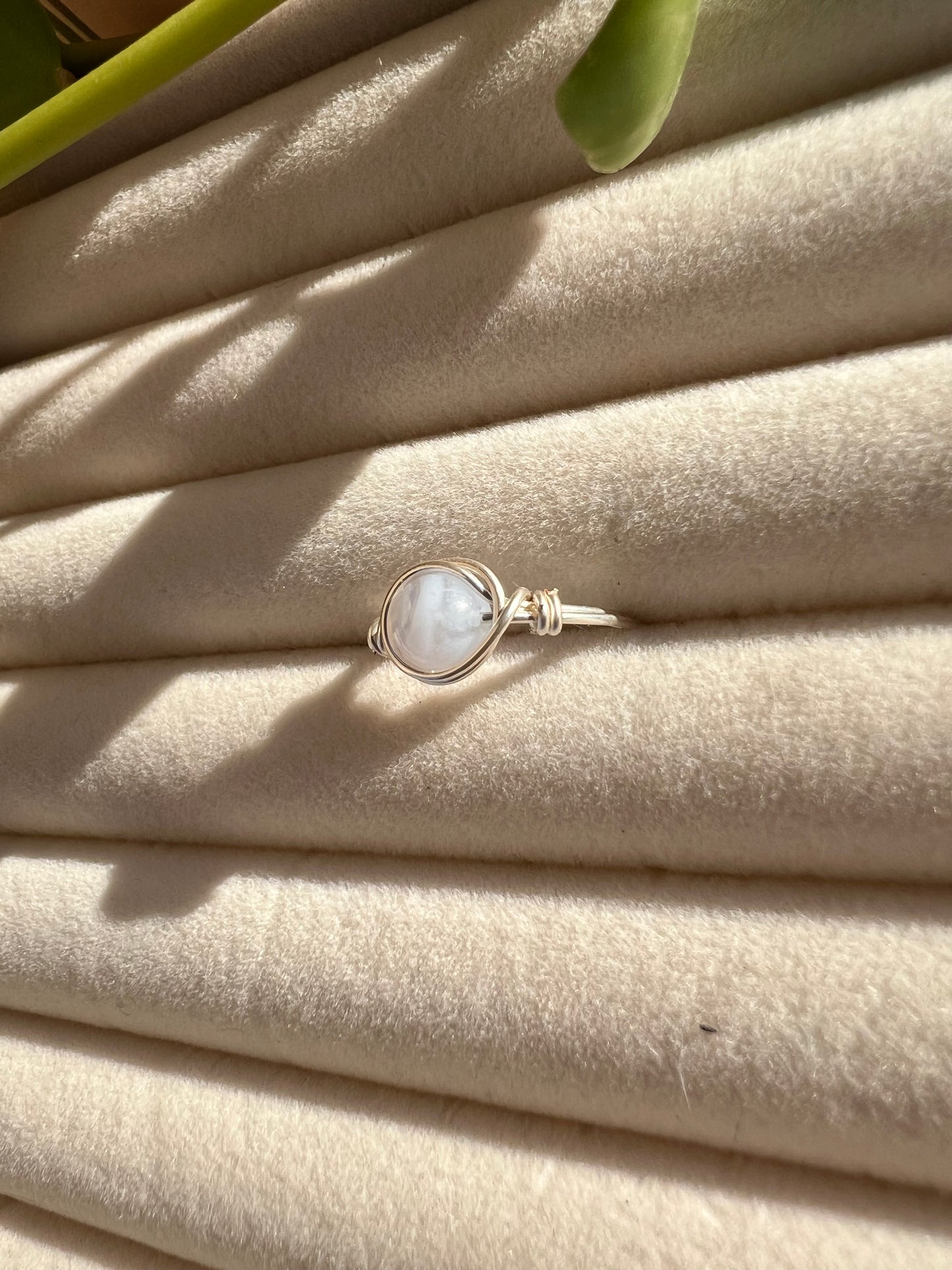 Blue lace agate ring