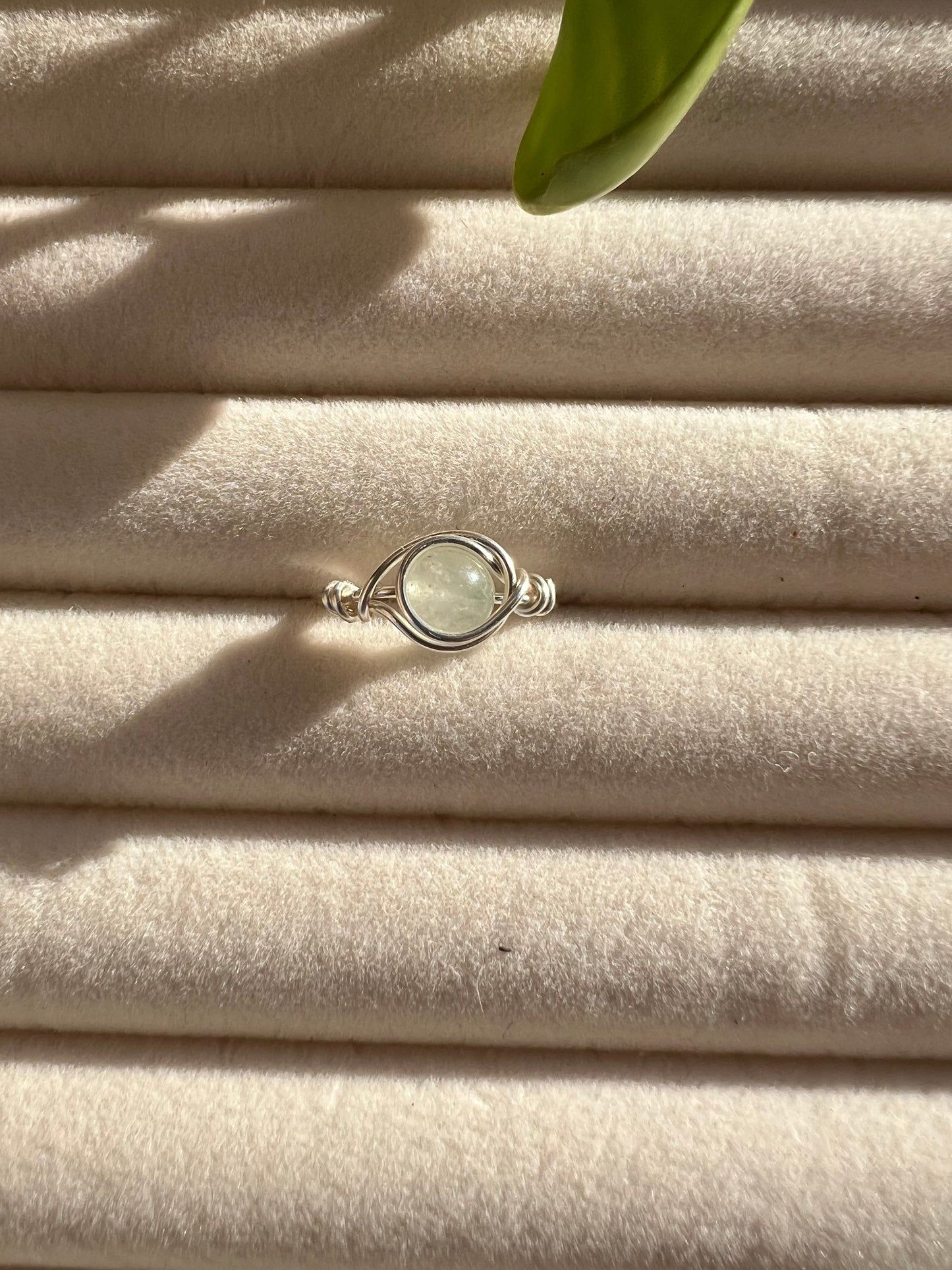 Green aventurine ring