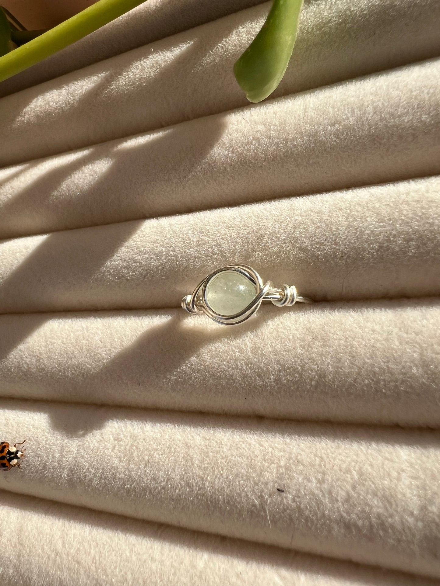 Green aventurine ring