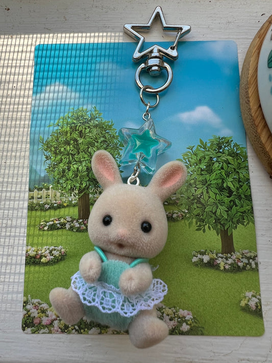 Calico Critter bunny baby keychain